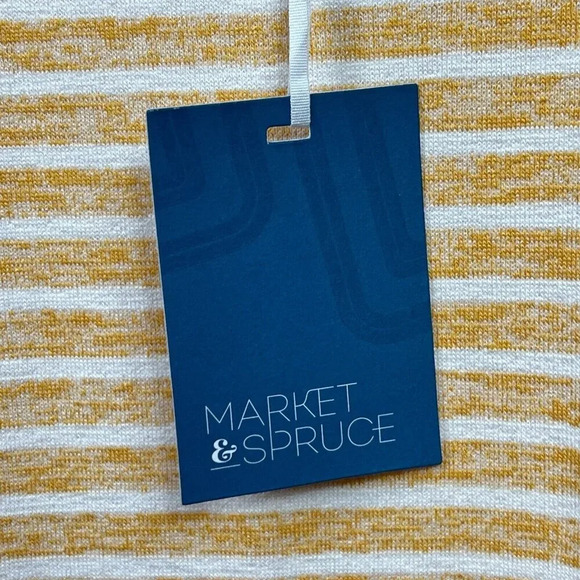 Market & Spruce Striped Short Sleeve T-shirt Top Size XS Multicolor High Low NWT - Picture 6 of 6